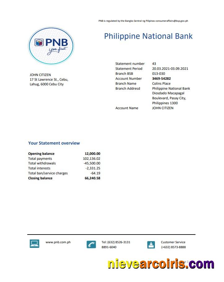 Philippines National Bank (PNB) excel pdf